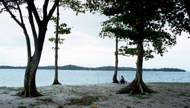 Fishing at Changi Beach Park