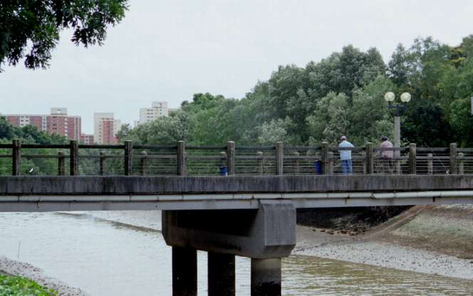 Fishing at mouth of Tampines River which flowed into Pasir Ris park