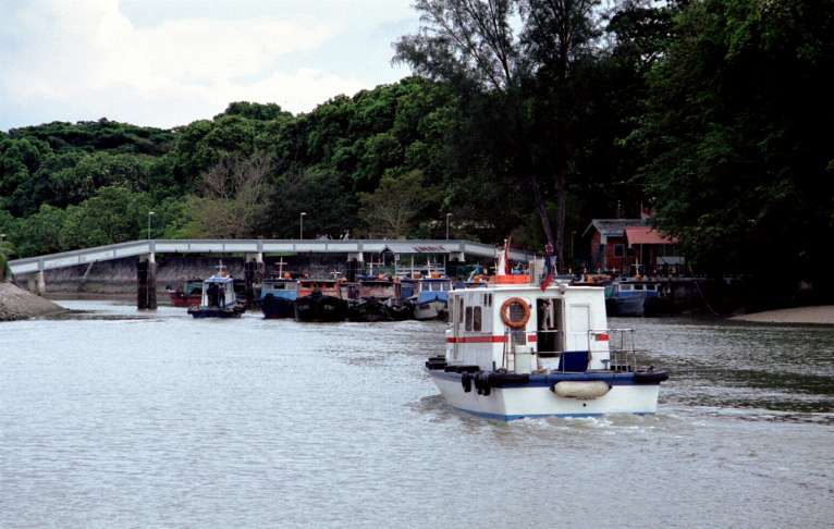 Boat coming in from Pulau Ubin (island off Changi)